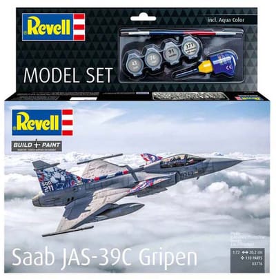 Revell Modelbouwpakket Vliegtuigen - 63776 Saab JAS-39C Gripen - Zweeds Gevechtsvliegtuig - Straaljager - Model Set Plastic - 1:72 - Modelbouw