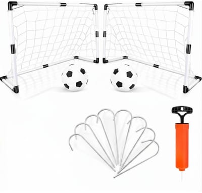 KAD® Voetbaldoeltjes Set Van 2 - Voetbal - Voetbaldoelen - Wit - ‎48cm x 92cm x 61cm