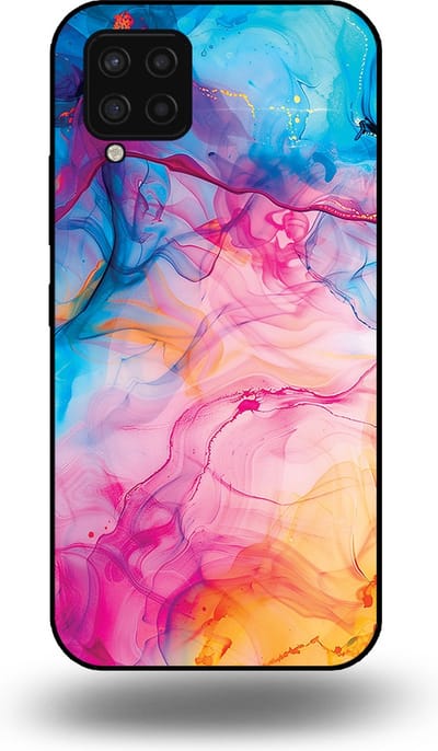 Smartphonica Telefoonhoesje Geschikt voor Samsung Galaxy A42 5G met Regenboog Acryl Marmer Opdruk - TPU Backcover Case Rainbow Acrylic Marble Design geschikt voor Samsung Galaxy A42 5G