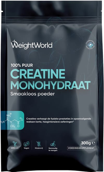 WeightWorld Creatine poeder - 300 g - Puur creatine monohydraat - 100 doseringen voor 3+ maanden