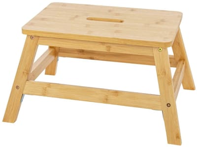 5Five Voetenbankje Relaxed - bamboe hout - 46 x 32 x 24 cm - draagvermogen maximaal 130 kilo