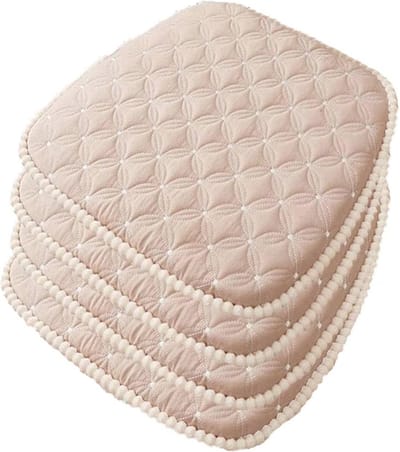 ZIBENE Stoelkussens voor eetkamerstoelen, rustieke, zitkussens voor keukenstoelen met stropdassen, wasbare en afneembare stoelpads eetkamer, 18 x 18, universeel voor het hele seizoen, beige