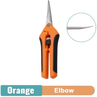 Ciseaux de cueillette de fruits de jardinage, outils de coupe pour tondeuse à arbustes, sécateur de branches en pot de feuilles domestiques 1 pièce elbow orange