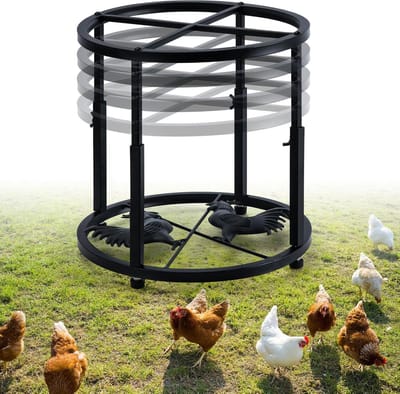 Standaard Pluimvee Voederbak - Voederstation Kip - Voedsel Hygiëne - Verhoogde Voederbak - 100 Kilogram Capaciteit - Zwart