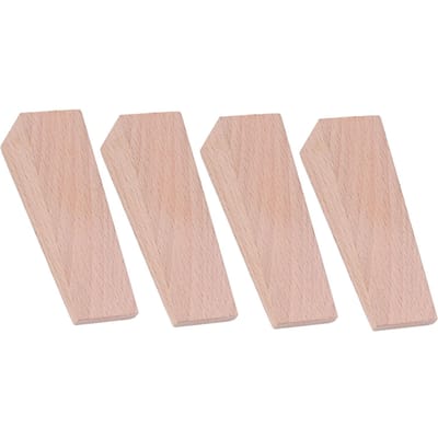 4 STUKS Houten Deurstopper Driehoek Anti-Slip Verplaatsbare Deurstopper Nagelvrije Installatie Houtkleur