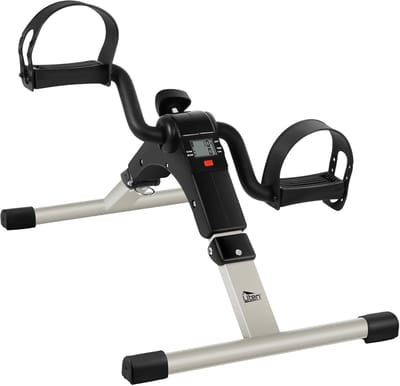 Pedaal Trainingsapparaat - Mini Hometrainer - Arm en Been - Opvouwbaar Anti-slip - 49x36x24 cm - Zilver Zwart