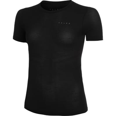 FALKE Ultralight Cool sneldrogend functioneel materiaal functioneel shirt met korte mouwen dames zwart - maat L