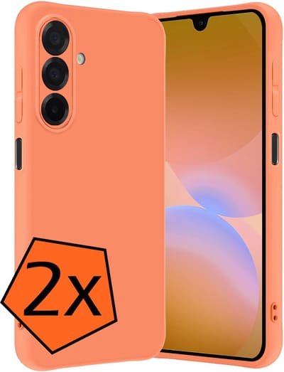 Hoes - 2 Stuks - Geschikt voor Samsung Galaxy A26 - Sterk & Shockproof - Case Siliconen - Back Cover - Telefoon Hoes - Perzik