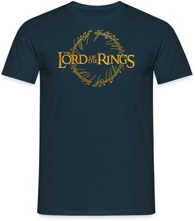 The Lord Of The Rings Logo En Ring Inscriptie T-Shirt Heren