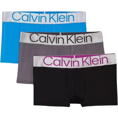 Calvin Klein Letter Logo Print Lage Boxer Briefs 3 Pack Gemengde Kleuren Herenondergoed 000NB3074A-MH8 XL blue