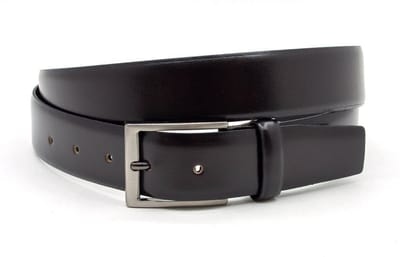 Heren pantalon riem donkerbruin 3.5 cm - Leer - Pantalon riem - Verstelbaar - Maat 90