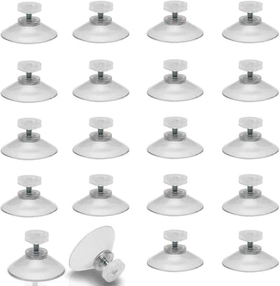 Dailygoods- Zuignappen 20 stuks Ø 40 mm - Zuignappen met schroefdraad - Zuignappen voor ramen - Zuignappen voor badkamer - Zuignappen voor auto - Transparant PVC kunststof - Zuignapjes