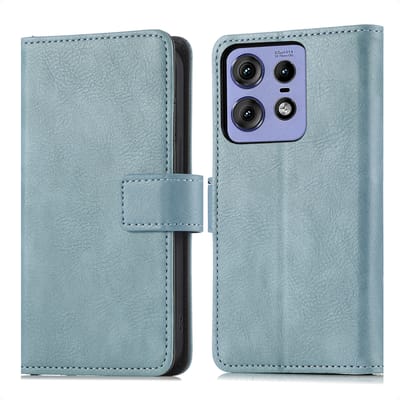 imoshion Hoesje - Geschikt voor Motorola Edge 60 Neo / Motorola ThinkPhone 25 / Motorola Edge 50 Neo - Luxe Bookcase - Lichtblauw