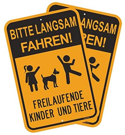 Waarschuwingsbord voor Kinderen en Dieren - Veiligheid Bord Spelende Kinderen - Langzaam Rijden - Waterdicht en Weerbestendig - 45 x 30 cm