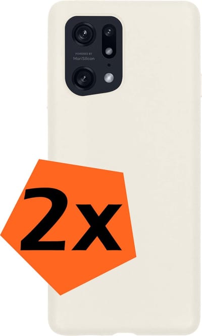 Hoes - 2 Stuks - Geschikt voor OPPO Find X5 - Sterk & Shockproof - Case Siliconen - Back Cover - Telefoon Hoes - Wit