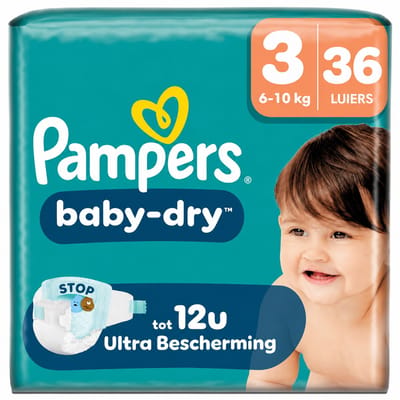 Pampers Baby-Dry Luiers Maat 3 Midi - 36 Luiers - 6-10 kg - Voordeelverpakking