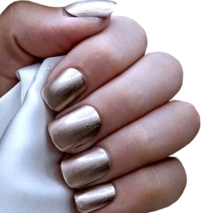 SD Press on Nails - B129 - Plaknagels met nagellijm - Kort Recht Square Kunstnagels - Metallic Goud - Set 20 Nagels