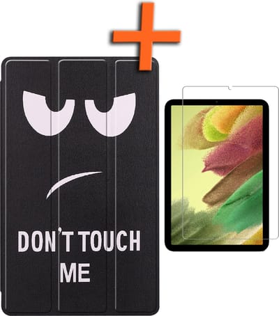 Hoesje - Geschikt voor Samsung Galaxy Tab S6 Lite - Met Screenprotector - Trifold Bookcase - Hard Cover - Hardcover Book Case - Tablet Hoes - Don't Touch Me