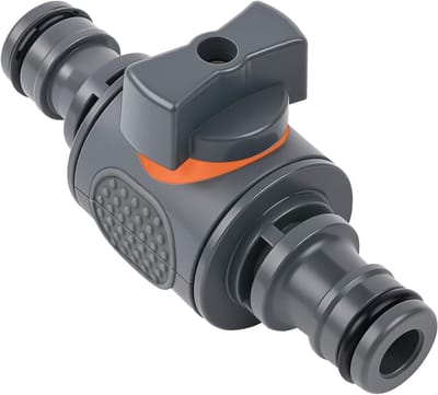 SnelShoppen - Dubbele mannelijke slangconnectoren 1/2 inch, kunststof slangeindconnector met klep, voor tuinslang en irrigatiesysteem, weerbestendig e