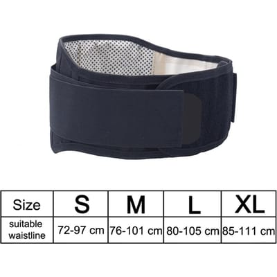 Verstelbare Toermalijn Zelfverwarmende Magnetische Therapie Rug Taille Ondersteuningsriem Lumbale Brace Massage zwart