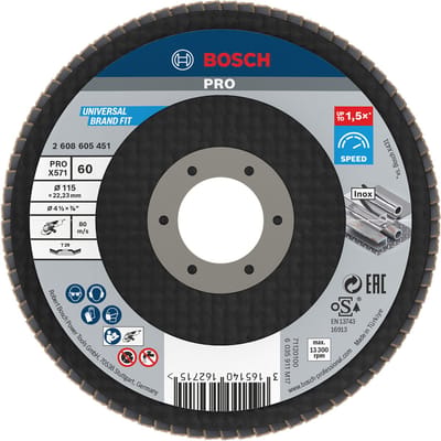 Bosch - Lamellenschuurschijf 115 mm, 22,23 mm, 60
