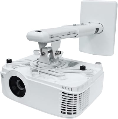 Projector Beugel - Wandmontage Projector - Betere Kijkervaring - Verstelbare Hoeken - 250-330mm Uitschuifbaar - Wit