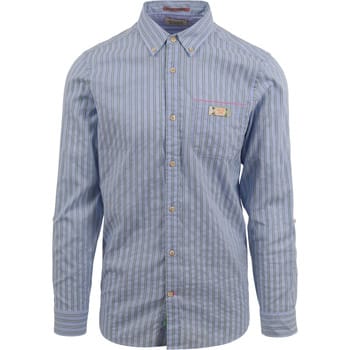 Overhemd Lange Mouw Scotch &amp; Soda Overhemd Streep Lichtblauw