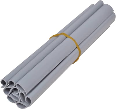 PVC Privacyvlechtband voor Hekwerk - 35 x 0,19 m - Mat Lichtgrijs - Inclusief 20 Bevestigingsclips - UV-bestendig & Weerbestendig - Privacy Stroken voor Dubbelstaafmat