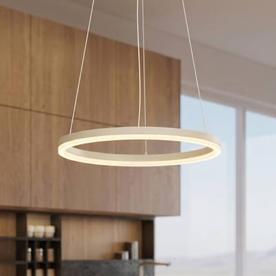 Arcchio LED hanglamp Albiona, beige, 1 ring, Ø 40 cm