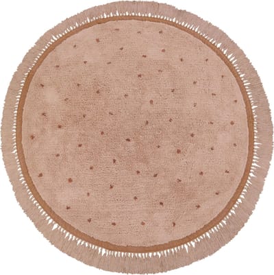 Tapis Petit Juul Dot Vloerkleed Pink 130 x 130 cm