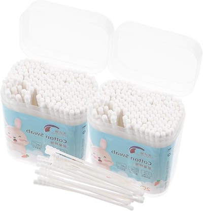 Babywattenstaafjes Dubbele Kop - Katoen Tips - Baby Verzorging - Zachte Katoenen Uiteinden - 400 Stuks - Wit