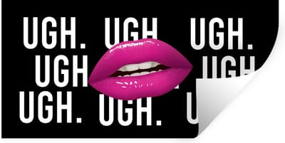 Muurstickers - Sticker Folie - Kind - Quotes - Lippen - Ugh. Ugh. Ugh. Ugh - 40x20 cm - Plakfolie - Muurstickers Kinderkamer - Zelfklevend Behang - Zelfklevend behangpapier - Stickerfolie
