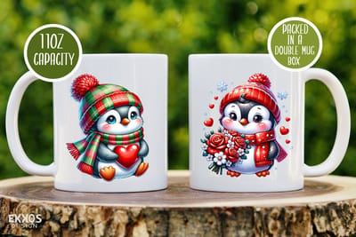 Penguin valentijn schattig cadeauje voor valentijn - Valentijn cadeautje voor hem - Valentijn cadeautje voor haar - Valentijnsdag - Verjaardag cadeau - Cadeau voor man - Cadeau voor vrouw - Grappige cadeaus - Mokken - Theeglazen - Koffiebeker
