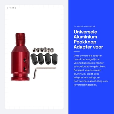 Dailygoods - Universele Aluminium Pookknop Adapter voor Versnellingspoken zonder Schroefdraad