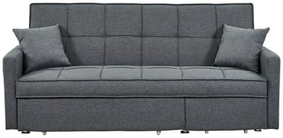 Vente-unique Driezits bedbank van stof CANETTI - Grijs