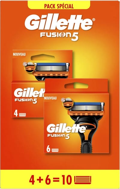 Gillette Fusion 5 Recharges De Lames De Rasoir Pour Homme - 10 Unités