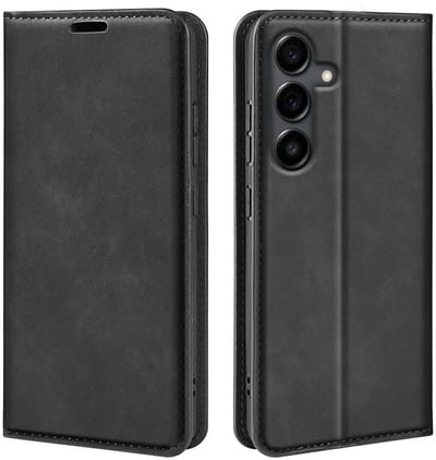 MobyDefend Hoesje - Geschikt voor Samsung Galaxy S25 FE - Luxe Wallet Bookcase (Magnetische Sluiting) - Zwart