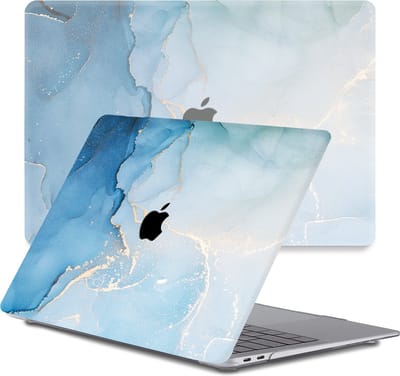 Lunso Geschikt voor MacBook Air 13 inch M1 (2020) cover hoes - case - Aciano Azul