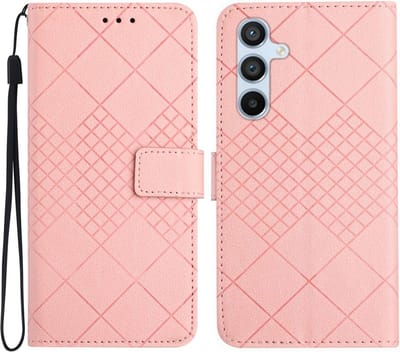 Coverup Hoesje - Geschikt voor Samsung Galaxy A16 Hoesje - Coverup Rhombus Book Case - Pink