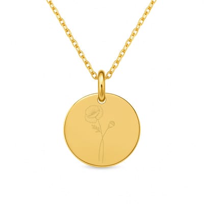 Lovelockers® | Geboorte Bloem ketting | Augustus | Stainless Steel | Goudkleurig | Geboorte Maand | Kraamcadeau | Geboorte cadeau | Cadeautje voor haar | Bloemen ketting