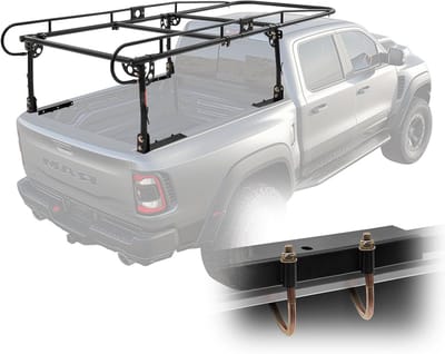 Vrachtwagen Ladderrek - Laadrek Truck - Vervoer Zware Lading - Verstelbare Breedte - 454 kg Capaciteit - Zwart