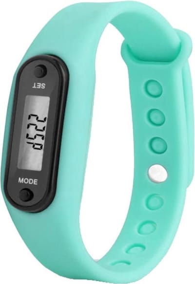 Jumada's - Mini LCD Horloge met Stappenteller in Mintgroen - Groen - Appelgroen