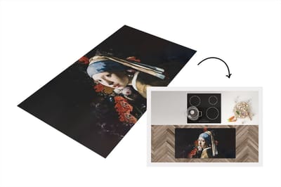 Keukenloper - Loper keuken - Meisje met de parel - Johannes Vermeer - Bloemen - 120x60 cm - Keukenloper vinyl