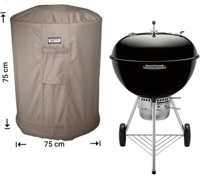 Raffles Covers BBQ hoes - ⌀ 75 H: 75 cm - RBBQ75R - Waterdicht - Ademend - UV-bestendig - Elastisch rijgkoord - Beschermhoes tuinmeubelen