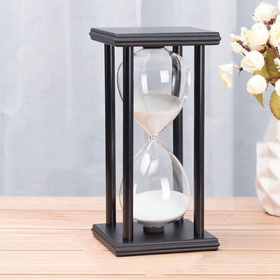 Zandloper Zandloper Timer for Kinderen Decoratie Zandloper Spelletjes, Home Office Timer Timer Kind Veiligheid Zandloper Antiek Glas Zandloper Zandloper Zandloper Timer Creatieve Geschenken (Wit Frame