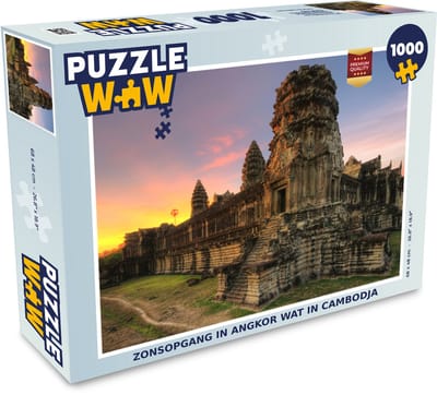 Puzzel Zonsopgang in Angkor Wat in Cambodja - Legpuzzel - Puzzel 1000 stukjes volwassenen