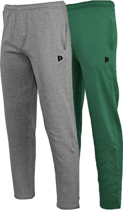 2-Pack Donnay - Joggingbroek rechte pijp (Wess) - Sportbroek - Heren - Forrest green/Silver-marl (534) - maat S