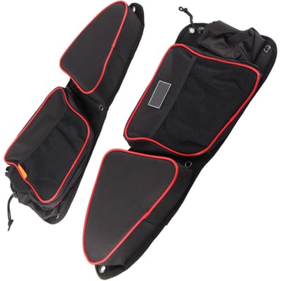 2 stuks Opbergzakje Deurvak met Bekerhouder Vervanging voor Polaris RZR XP Turbo Turbo S 1000 S900(Zwart rood ) black