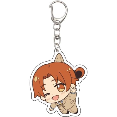 55MM Anime Hetalia World Stars Sleutelhanger Feliciano Vargas/Ludwig/Kiku Honda Sleutelhanger Acryl Modelplaat Kerstcadeaus 55MM brown