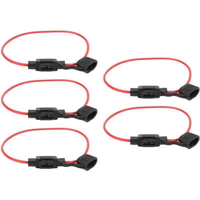 5 stuks zekeringhouder 12V 30A vuurvast waterdicht buigbaar verwijderbaar stofdicht in-line zekeringhouders black